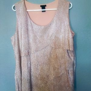 Pink & Metallic Sleeveless Blouse, XL